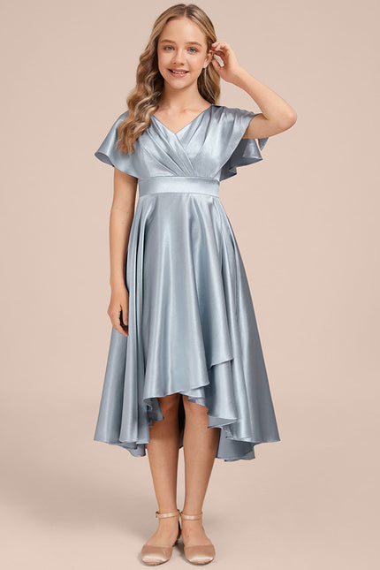 Robe Cérémonie Satin Bleu Ciel