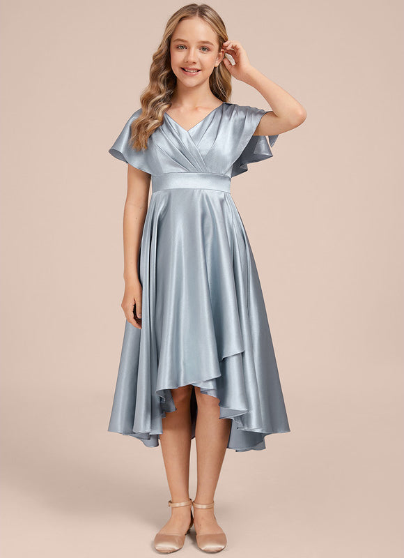 Robe Cérémonie Satin Bleu Ciel