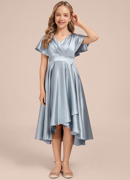 Robe Cérémonie Satin Bleu Ciel