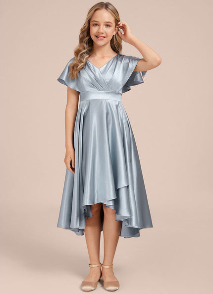 Robe Cérémonie Satin Bleu Ciel
