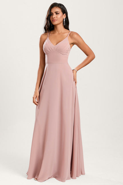 Robe Cérémonie Longue Volants Rose - gallery 1