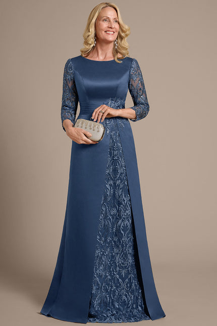 Robe Cérémonie Satinée Bleue - gallery 2