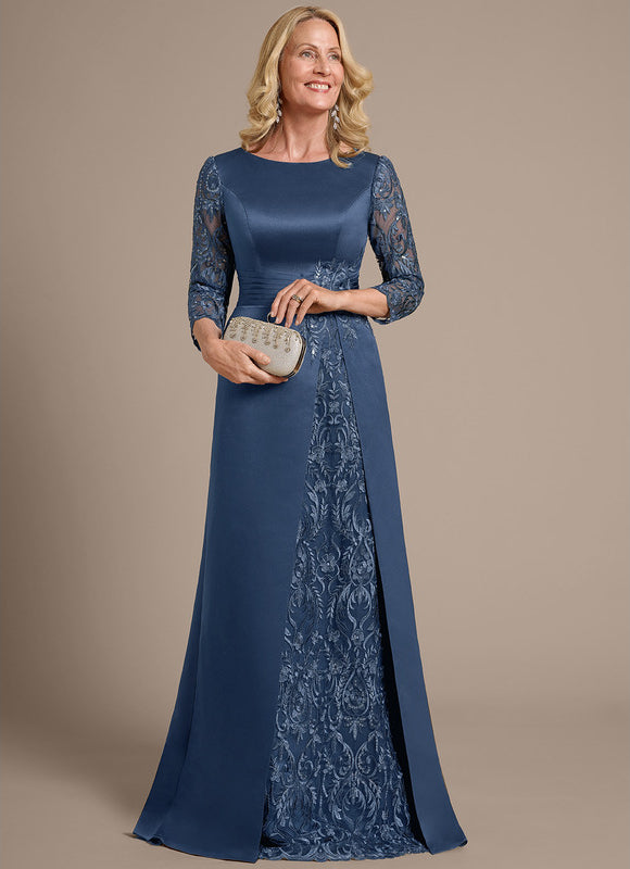 Robe Cérémonie Satinée Bleue - gallery 2