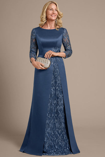 Robe Cérémonie Satinée Bleue - gallery 2