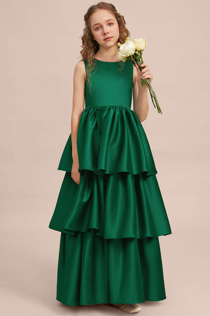 Robe Cérémonie Satin Vert Émeraude - gallery 6
