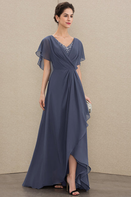 Robe Cérémonie Bleu Nuit Trapèze Avec Paillettes
