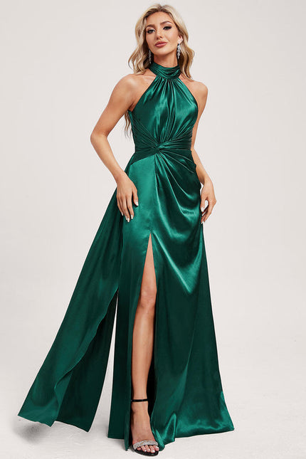 Robe Cérémonie Satin Halter Moderne - gallery 1