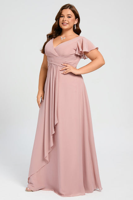 Robe Cérémonie Longue Volants Rose - gallery 8