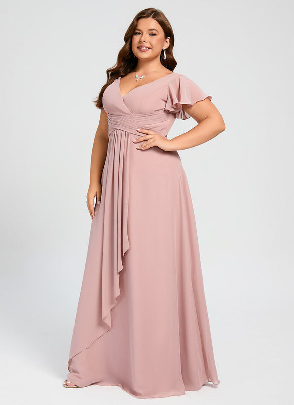 Robe Cérémonie Longue Volants Rose - gallery 8