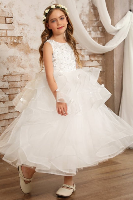 Robe Cérémonie Nuptiale Enfant Satinée - gallery 8