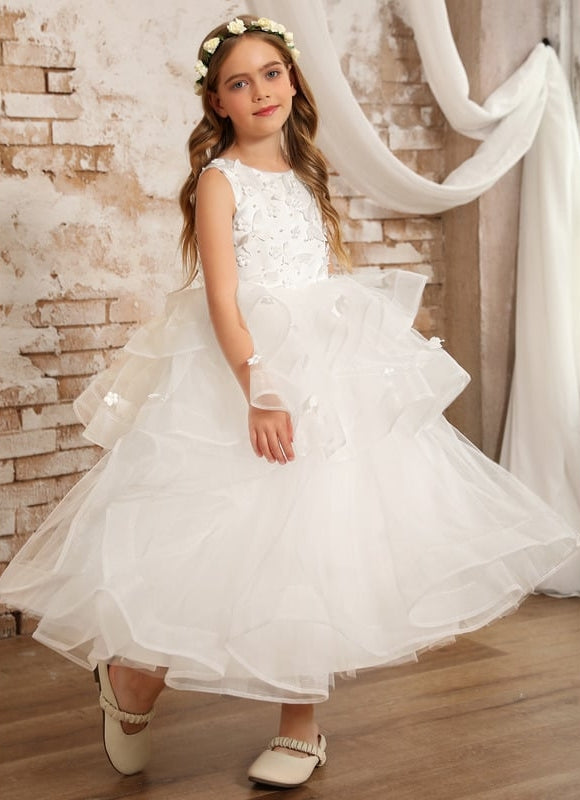 Robe Cérémonie Nuptiale Enfant Satinée - gallery 8