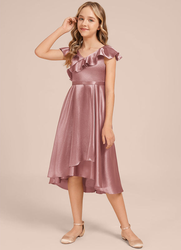 Robe Cérémonie Satin Bleu Ciel - gallery 1