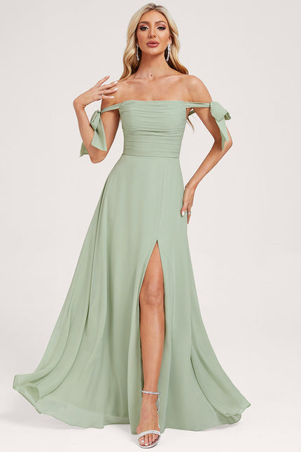 Robe Cérémonie Fluide Vert Amande - gallery 1