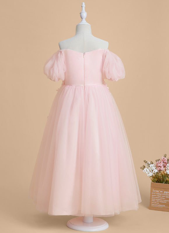 Robe Cérémonie Tulle Florale Rose - gallery 3