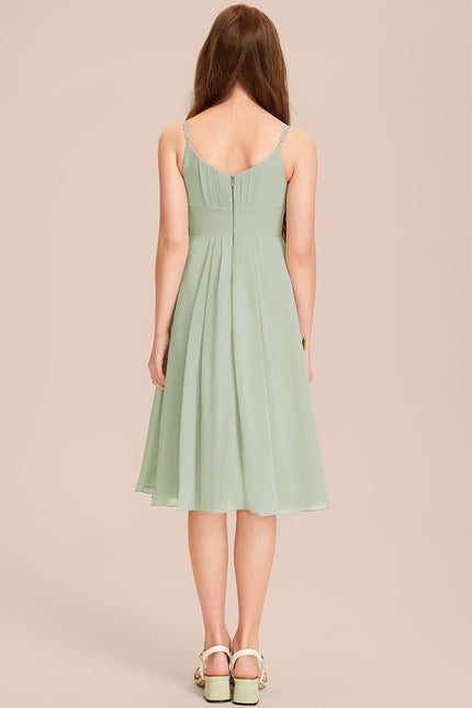 Robe Cérémonie Mousseline Marine Ajustée - gallery 5