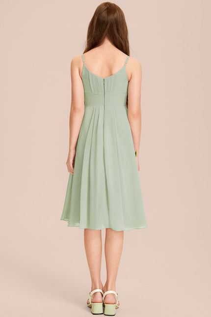 Robe Cérémonie Mousseline Marine Ajustée - gallery 5