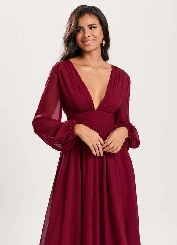Robe Cérémonie Fluide Marine Élégante - gallery 3