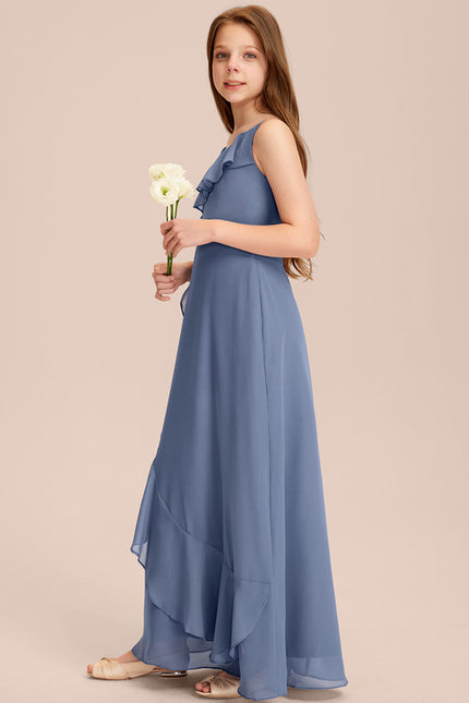 Robe Cérémonie Mousseline Bleu Pastel - gallery 4