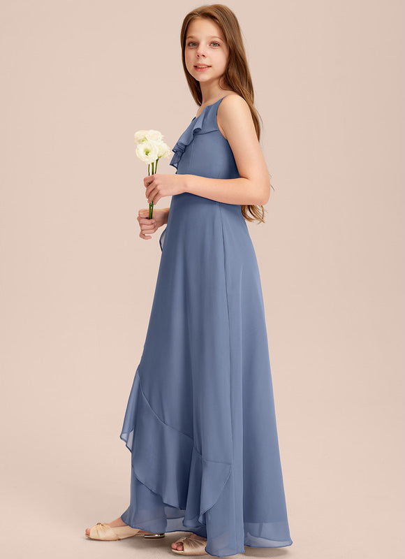 Robe Cérémonie Mousseline Bleu Pastel - gallery 4