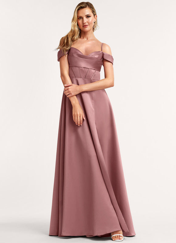 Robe Cérémonie Satin Mauve - gallery 2