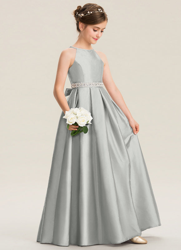 Robe Cérémonie Gris Perle Satin - gallery 4