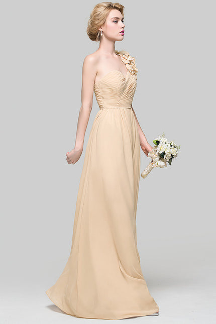 Robe Cérémonie Asymétrique Beige - gallery 2