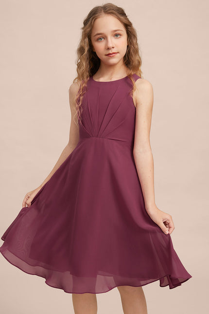 Robe Cérémonie Mousseline Marine Ajustée - gallery 5