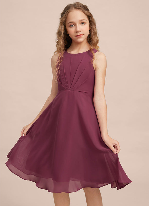 Robe Cérémonie Mousseline Marine Ajustée - gallery 5