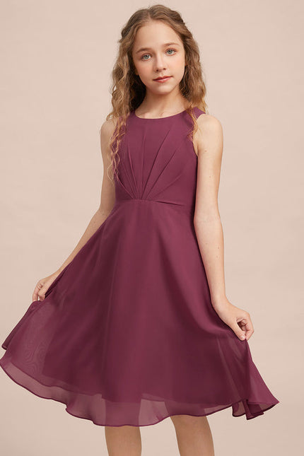Robe Cérémonie Mousseline Marine Ajustée - gallery 5