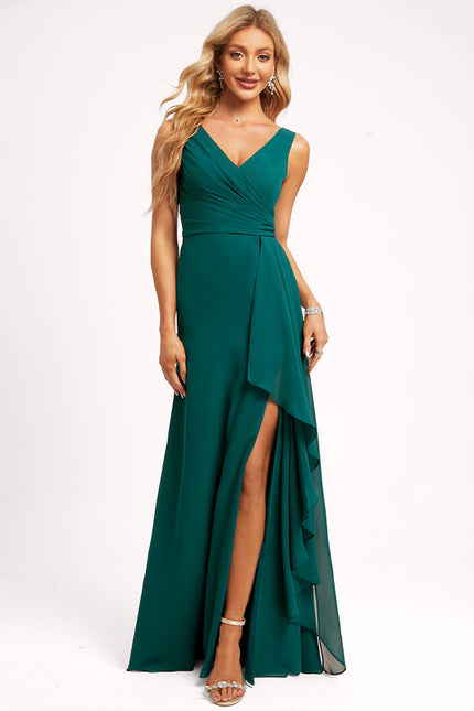 Robe Cérémonie Longue Volants Rose