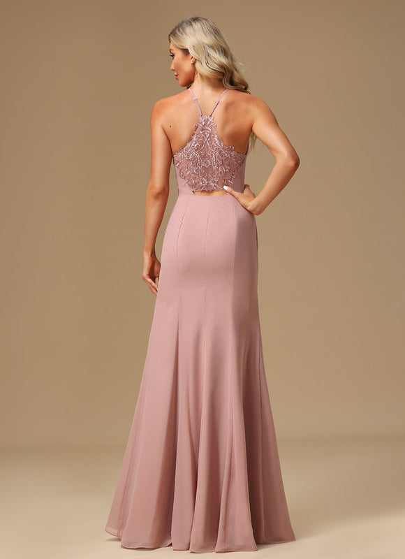 Robe Cérémonie Col Montant Chic - gallery 2