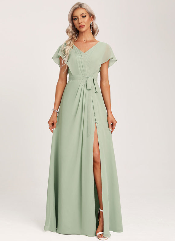 Robe Cérémonie Longue Volants Rose - gallery 5