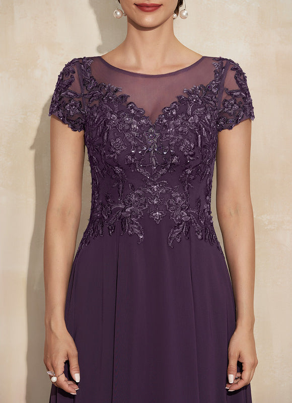 Robe Cérémonie Longue Violette Brodée - gallery 5
