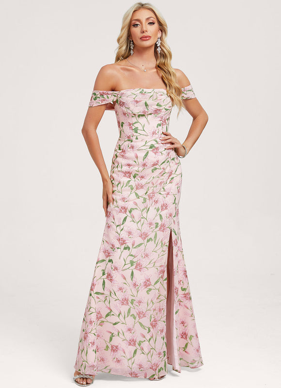 Robe Cérémonie Élégante À Décolleté - gallery 2