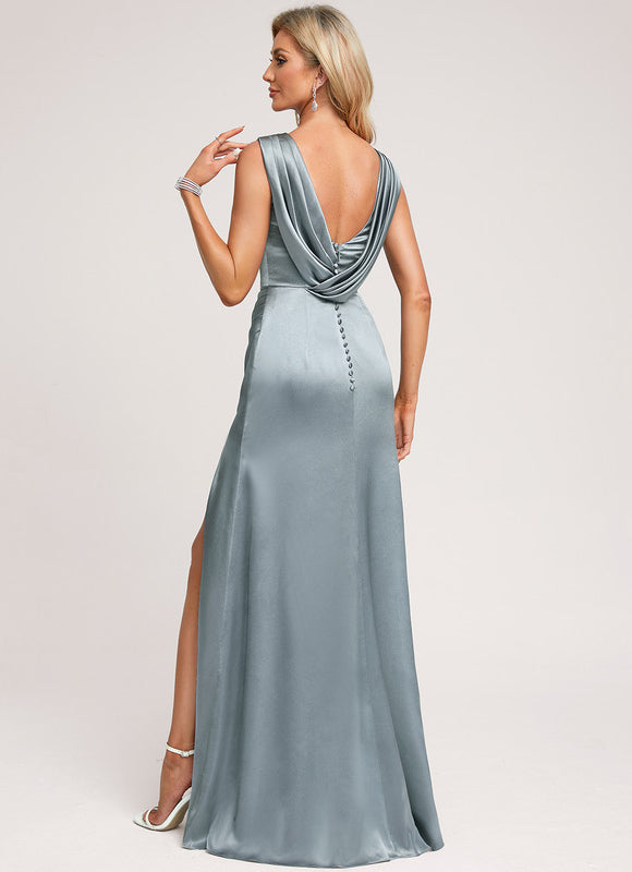 Robe Cérémonie Satinée Ajourée - gallery 3