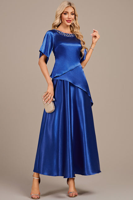 Robe Cérémonie Satin Bleu Royal - gallery 4