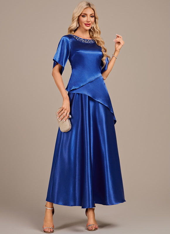 Robe Cérémonie Satin Bleu Royal - gallery 4