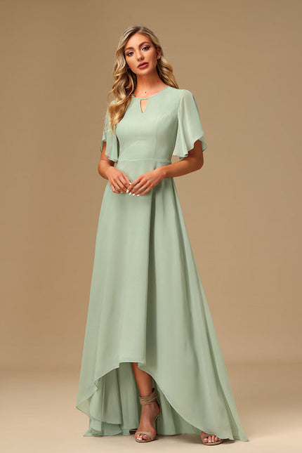 Robe Cérémonie Vert Doux Asymétrique - gallery 2