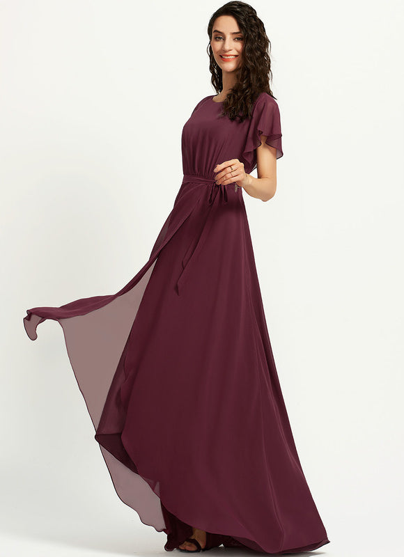 Robe Cérémonie Col Rond Volantée - gallery 1