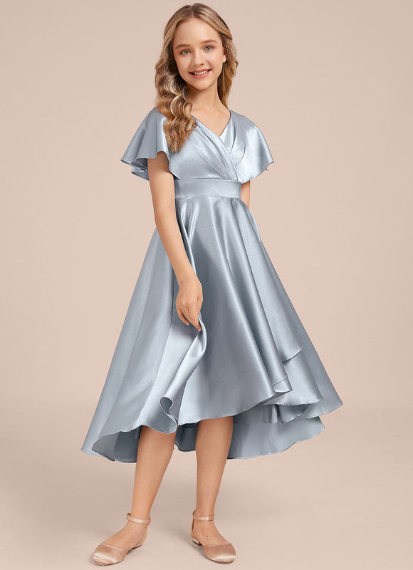 Robe Cérémonie Satin Bleu Ciel - gallery 4