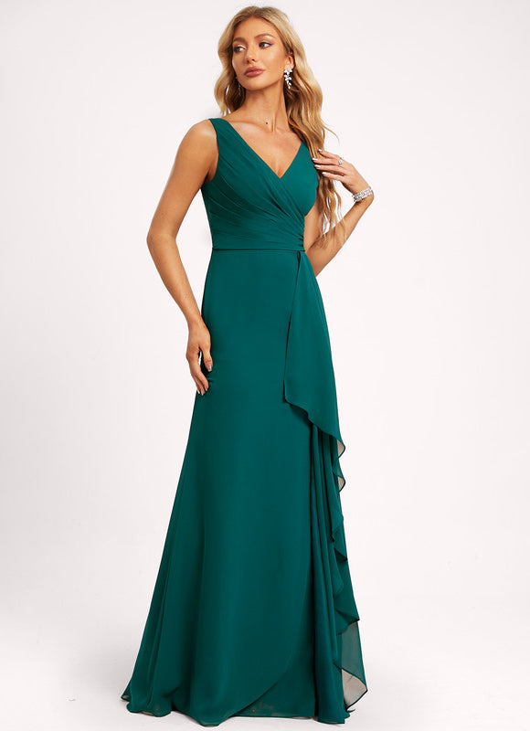 Robe Cérémonie Longue Volants Rose - gallery 2