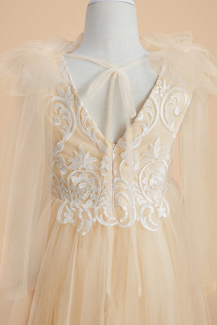 Robe Dentelle Beige Ceremonie - gallery 4