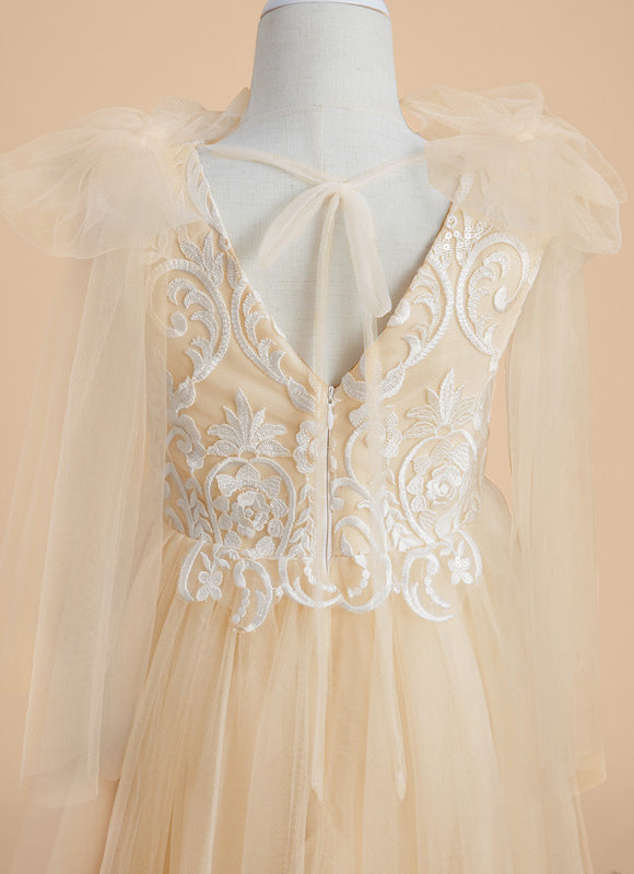 Robe Dentelle Beige Ceremonie - gallery 4