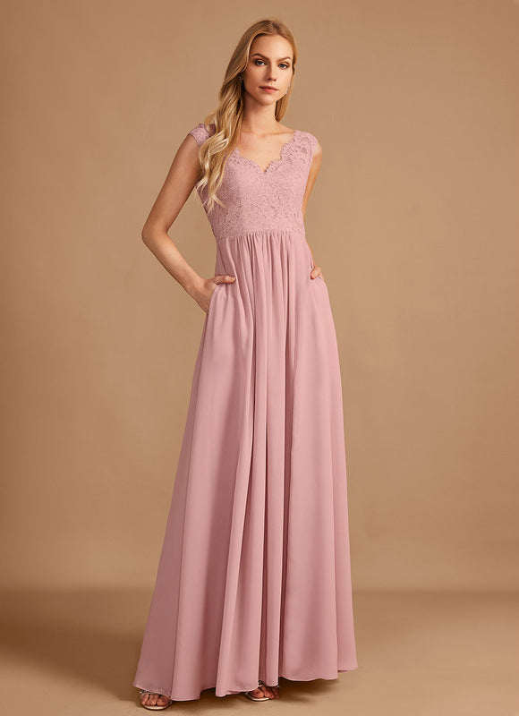 Robe Cérémonie Longue Rose Élégante - gallery 3