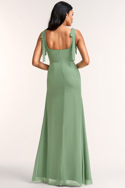 Robe Cérémonie Mousseline Verte - gallery 4