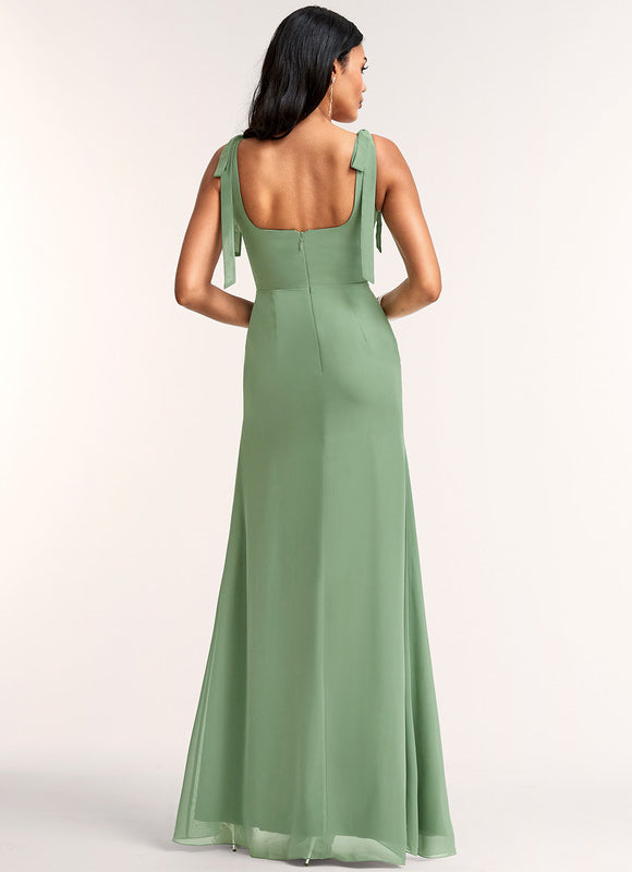 Robe Cérémonie Mousseline Verte - gallery 4