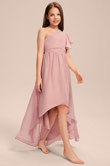 Robe Cérémonie Asymétrique Rose Pâle - gallery 3