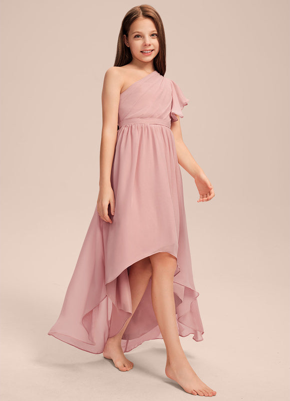 Robe Cérémonie Asymétrique Rose Pâle - gallery 3
