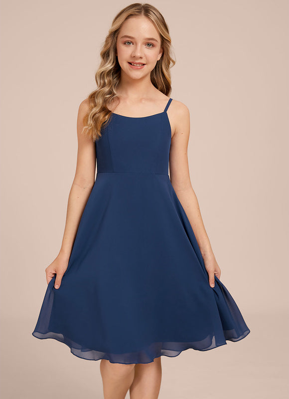 Robe Cérémonie Mousseline Marine Ajustée