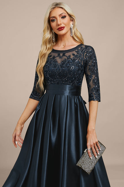 Robe Cérémonie Élégante Nuit Satinée - gallery 1